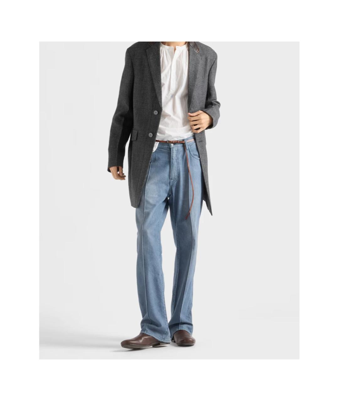 PRADA Голубые хлопковые прямые джинсы, фото 5