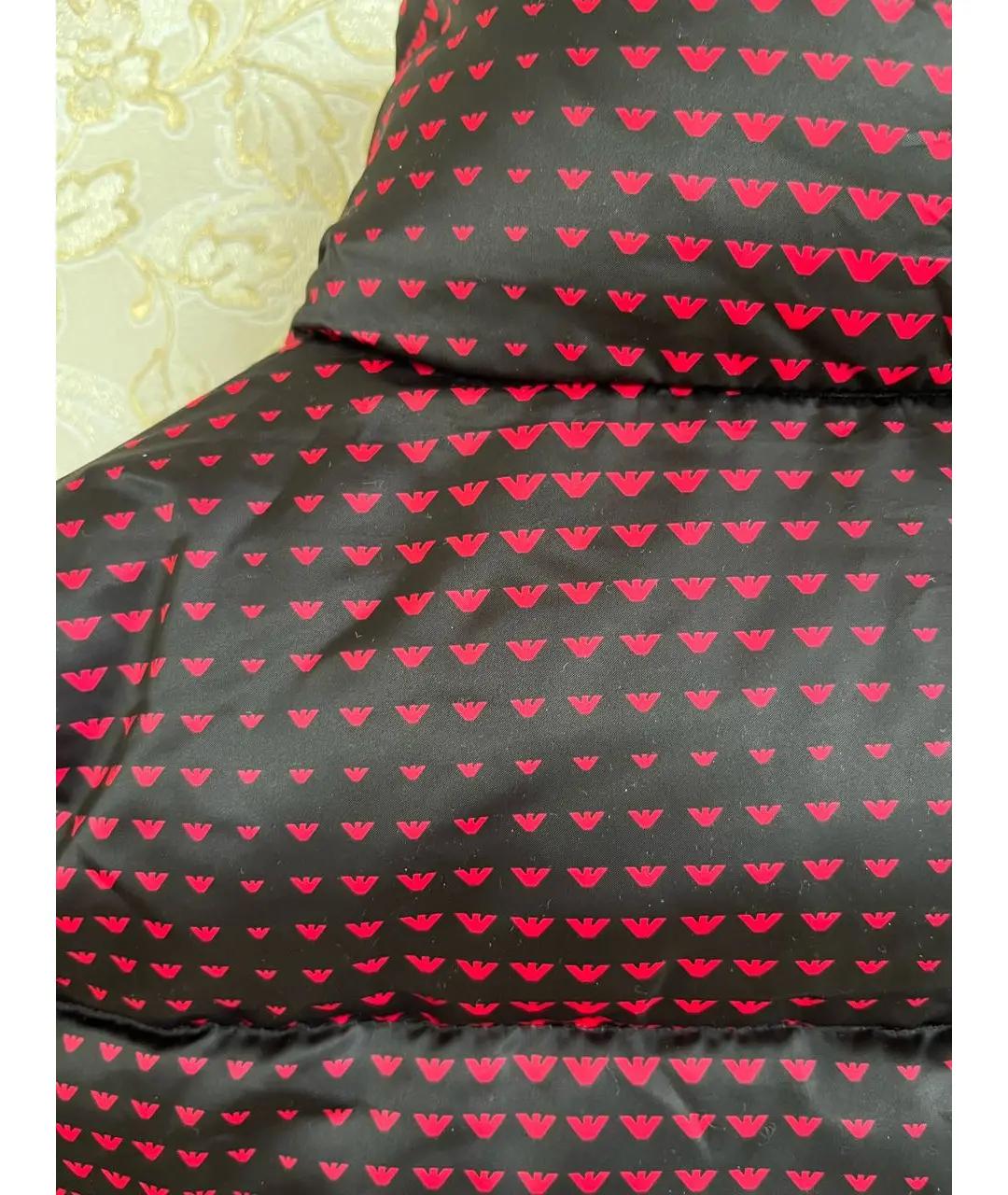 ARMANI JEANS Черный полиэстеровый пуховик, фото 3