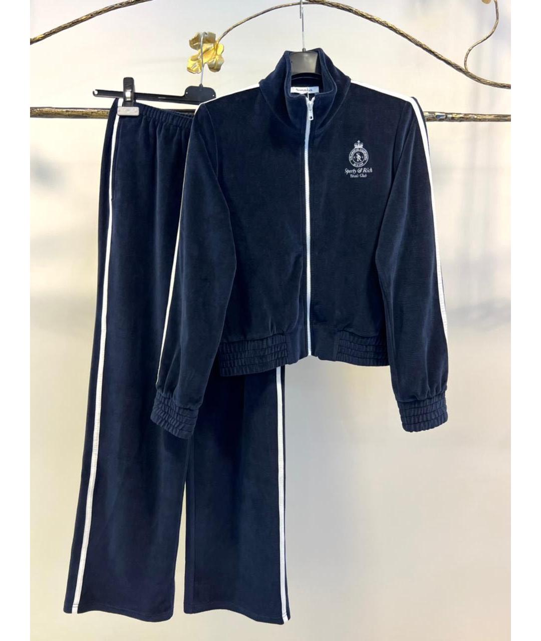 SPORTY AND RICH Темно-синий велюровый спортивные костюмы, фото 9