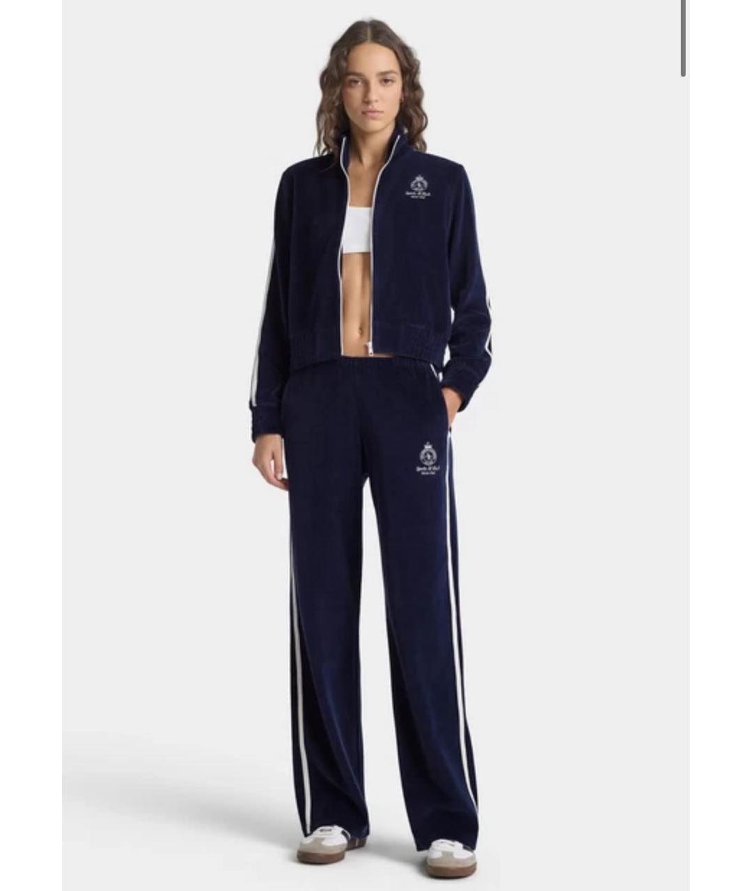 SPORTY AND RICH Темно-синий велюровый спортивные костюмы, фото 8