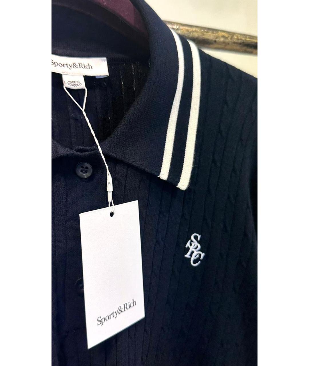 SPORTY AND RICH Темно-синий вискозный джемпер / свитер, фото 3