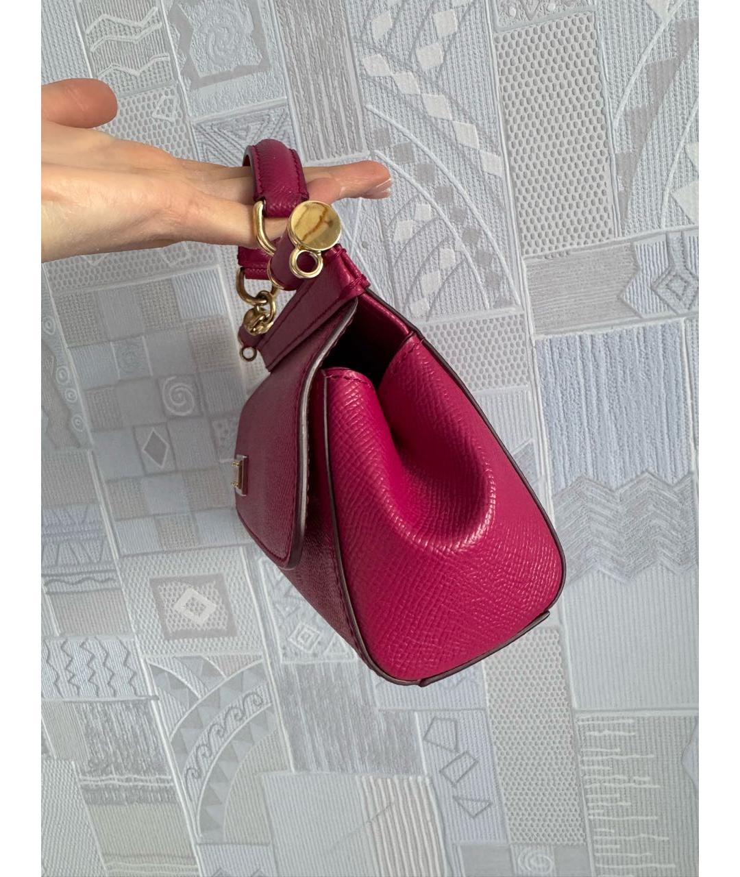 DOLCE&GABBANA Фуксия кожаная сумка через плечо, фото 3