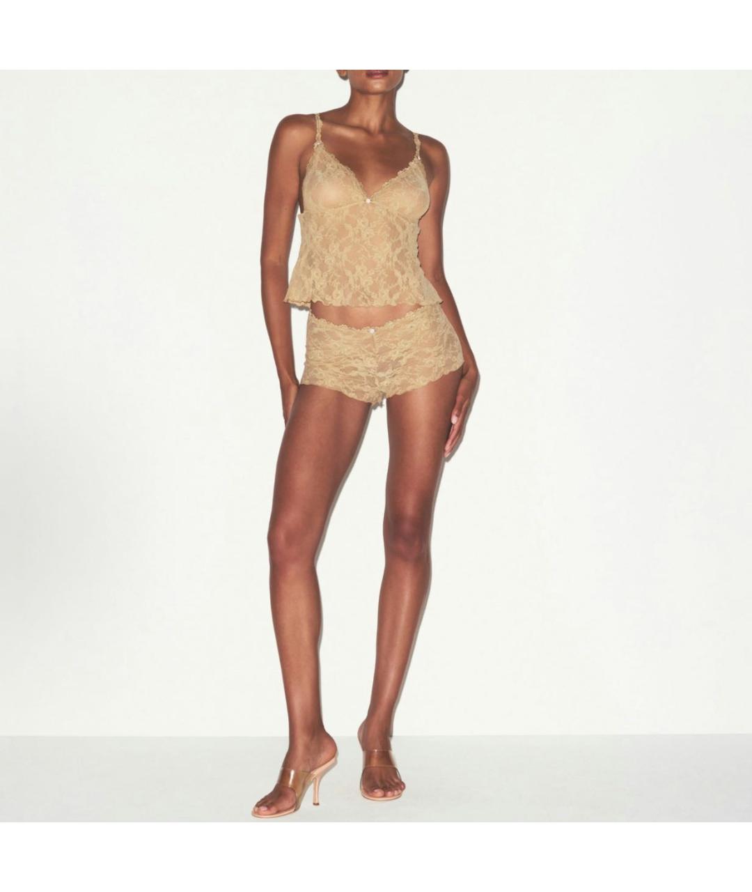 SKIMS Бежевая кружевная пижама, фото 4