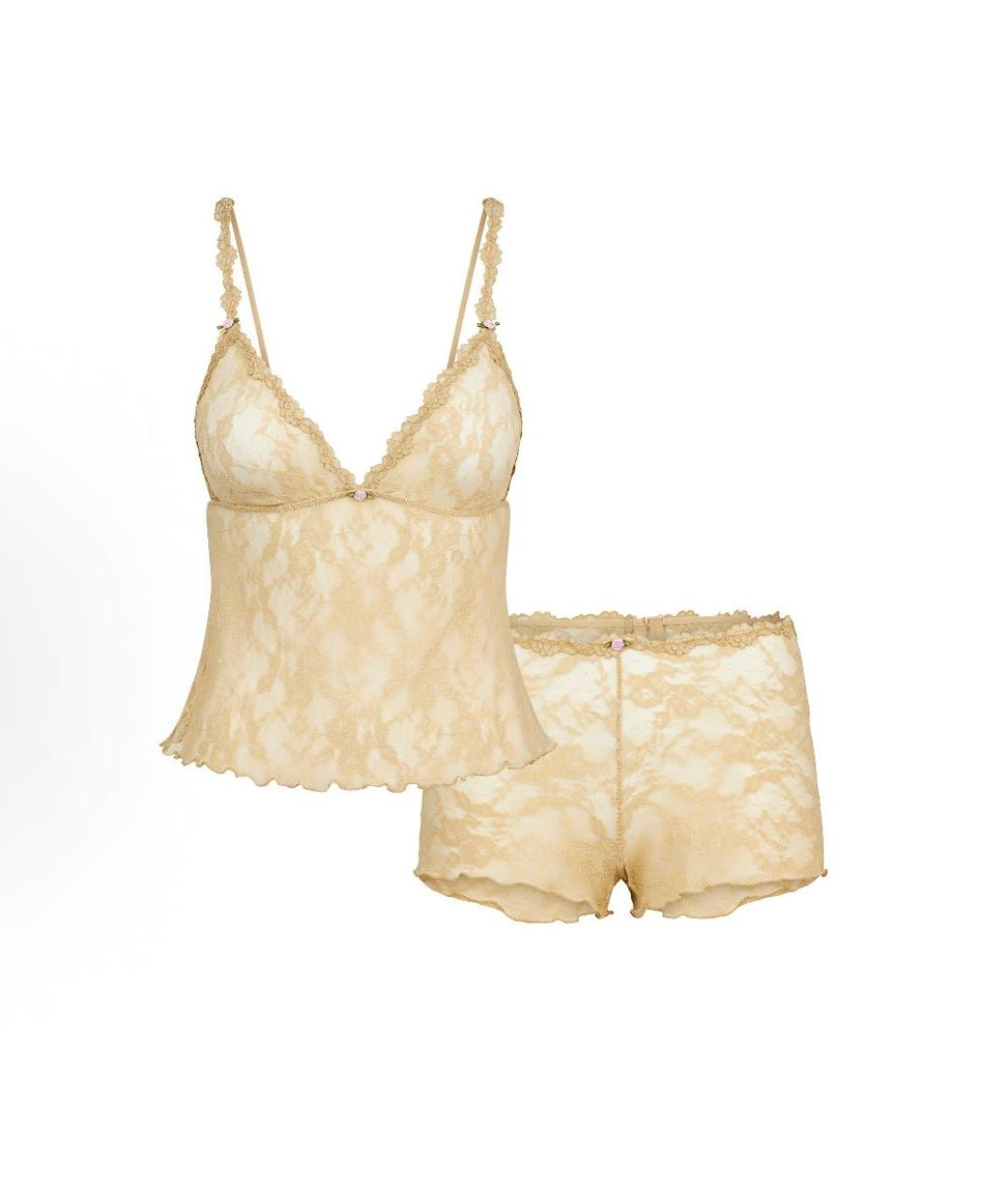 SKIMS Бежевая кружевная пижама, фото 1