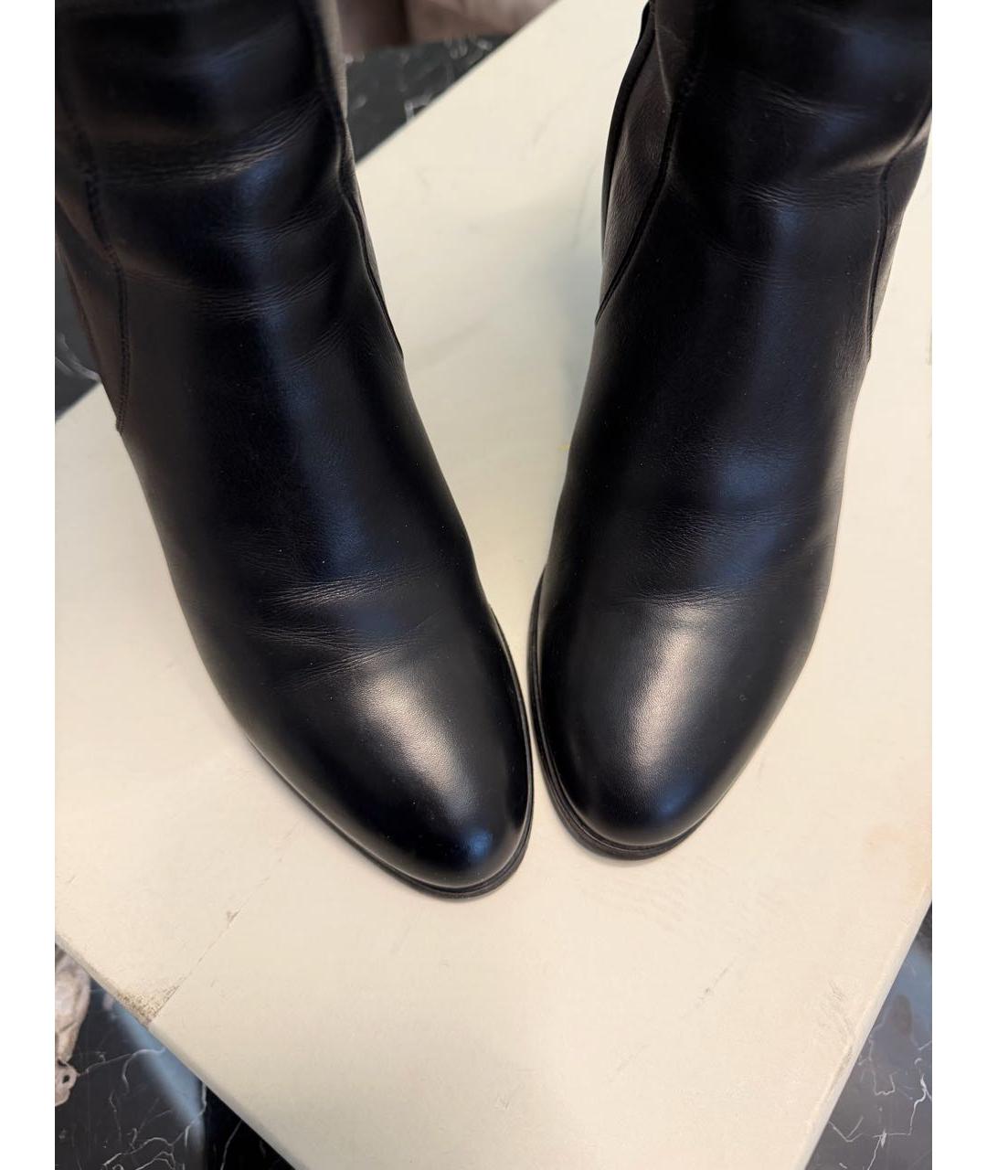 SANTONI Черные кожаные сапоги, фото 4