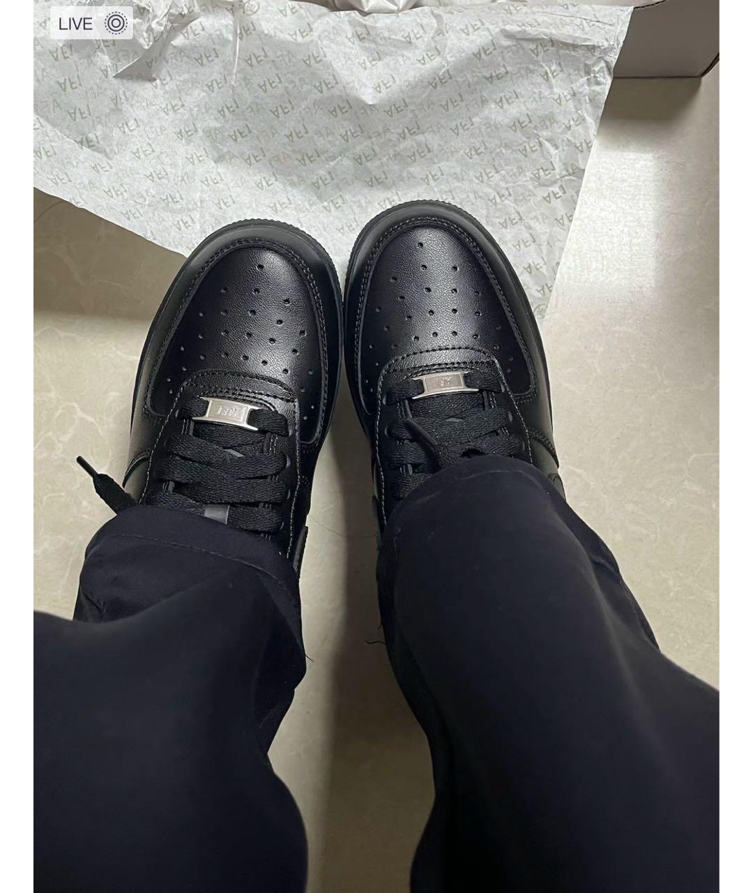 NIKE Черные кожаные кроссовки, фото 2