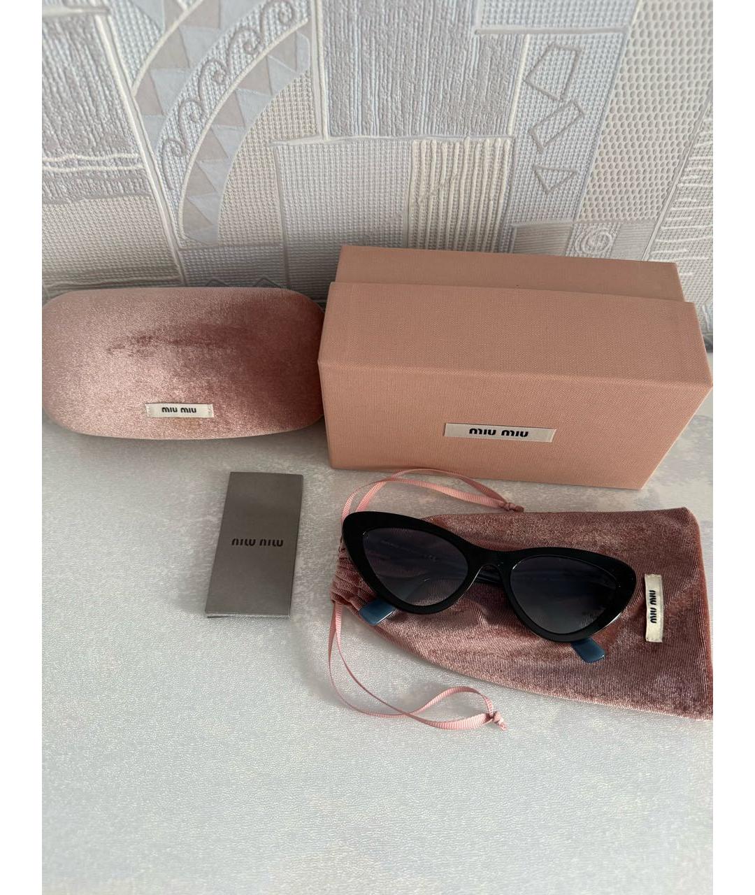 MIU MIU Черные пластиковые солнцезащитные очки, фото 5