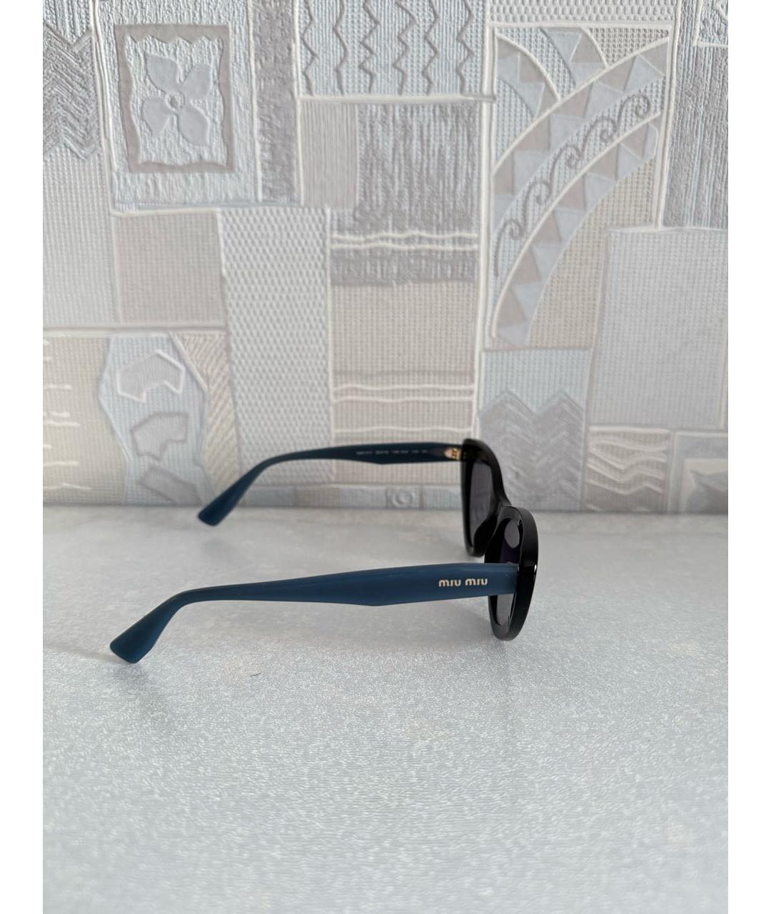 MIU MIU Черные пластиковые солнцезащитные очки, фото 3