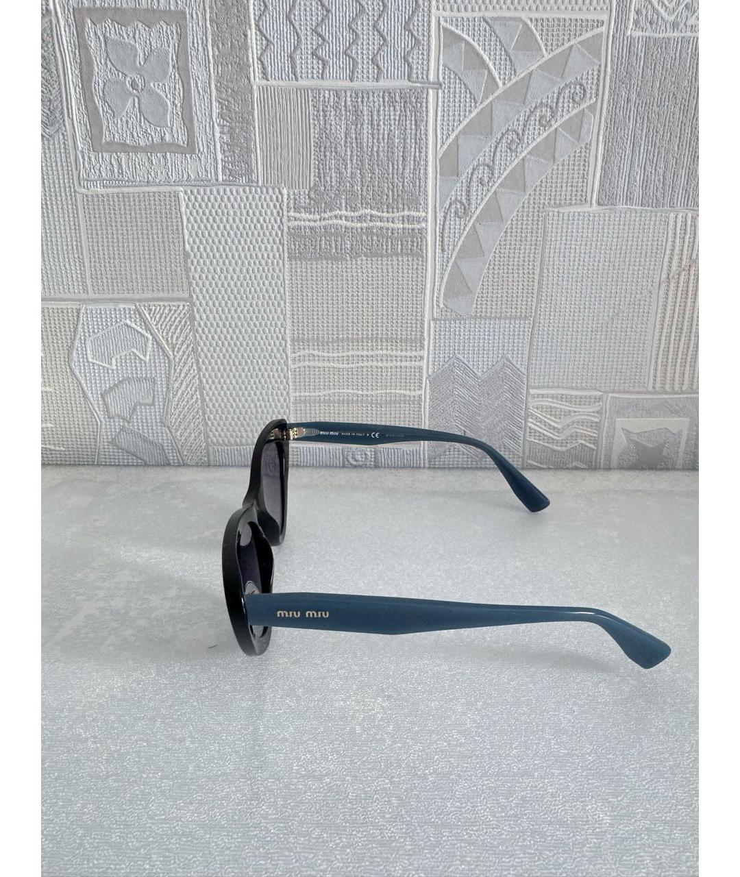 MIU MIU Черные пластиковые солнцезащитные очки, фото 2