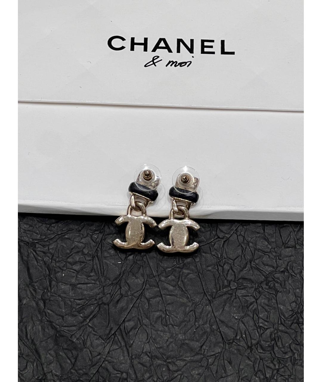 CHANEL Золотые металлические серьги, фото 4