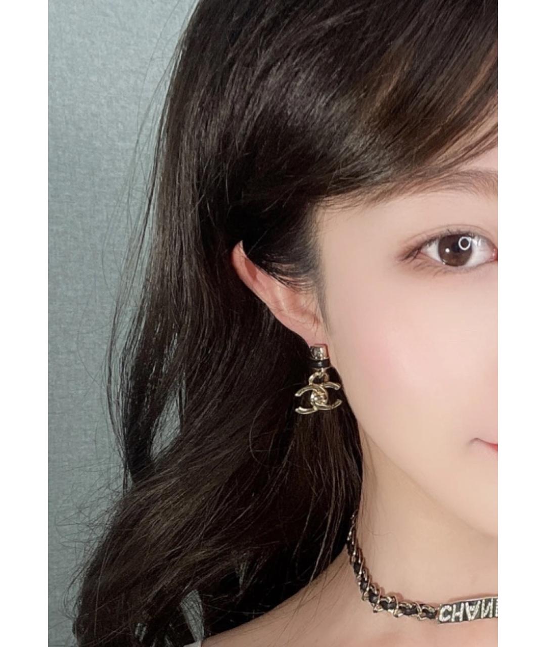 CHANEL Золотые металлические серьги, фото 5