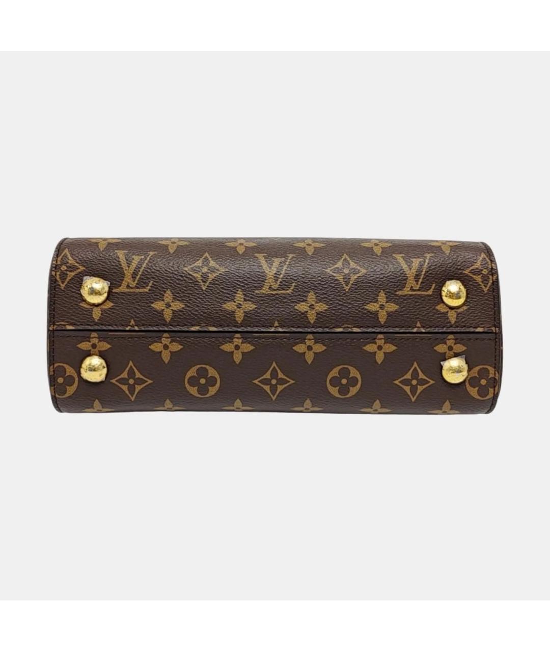 LOUIS VUITTON Коричневая кожаная сумка через плечо, фото 5