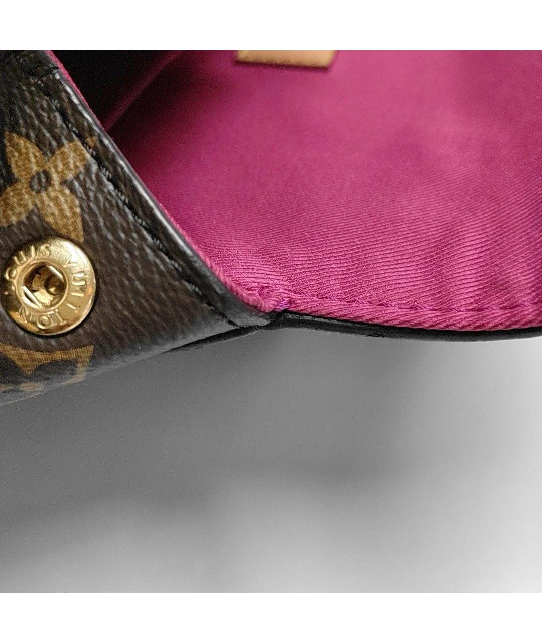 LOUIS VUITTON Коричневая кожаная сумка через плечо, фото 7