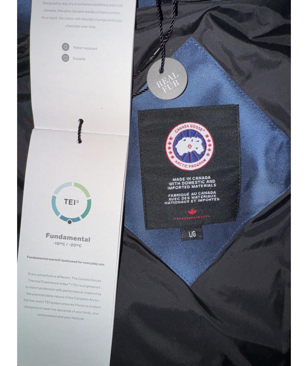 CANADA GOOSE Темно-синяя полиэстеровая парка, фото 4