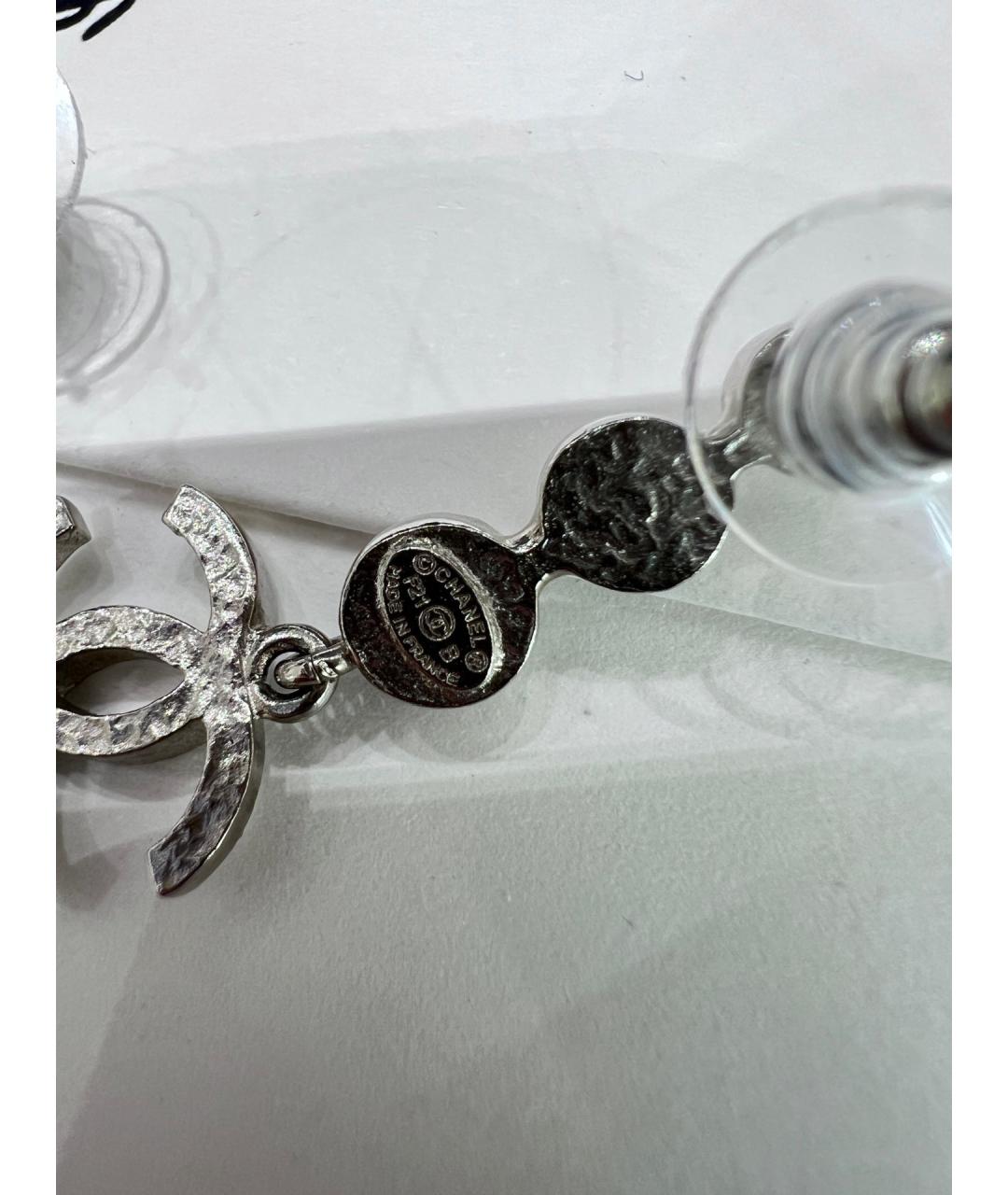 CHANEL Серебряные металлические серьги, фото 4