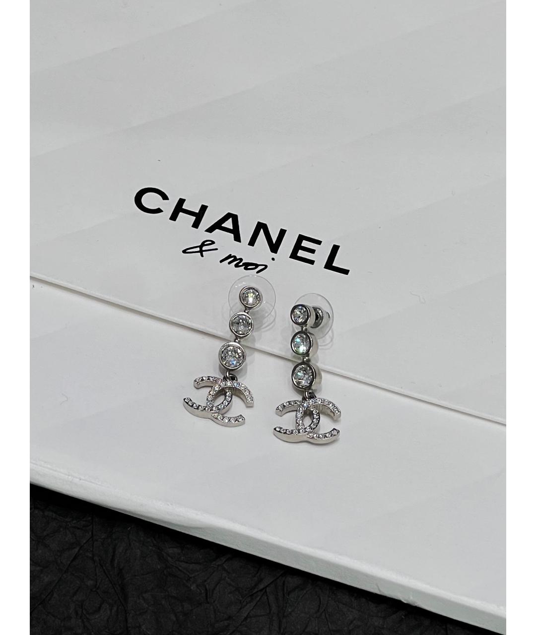 CHANEL Серебряные металлические серьги, фото 7