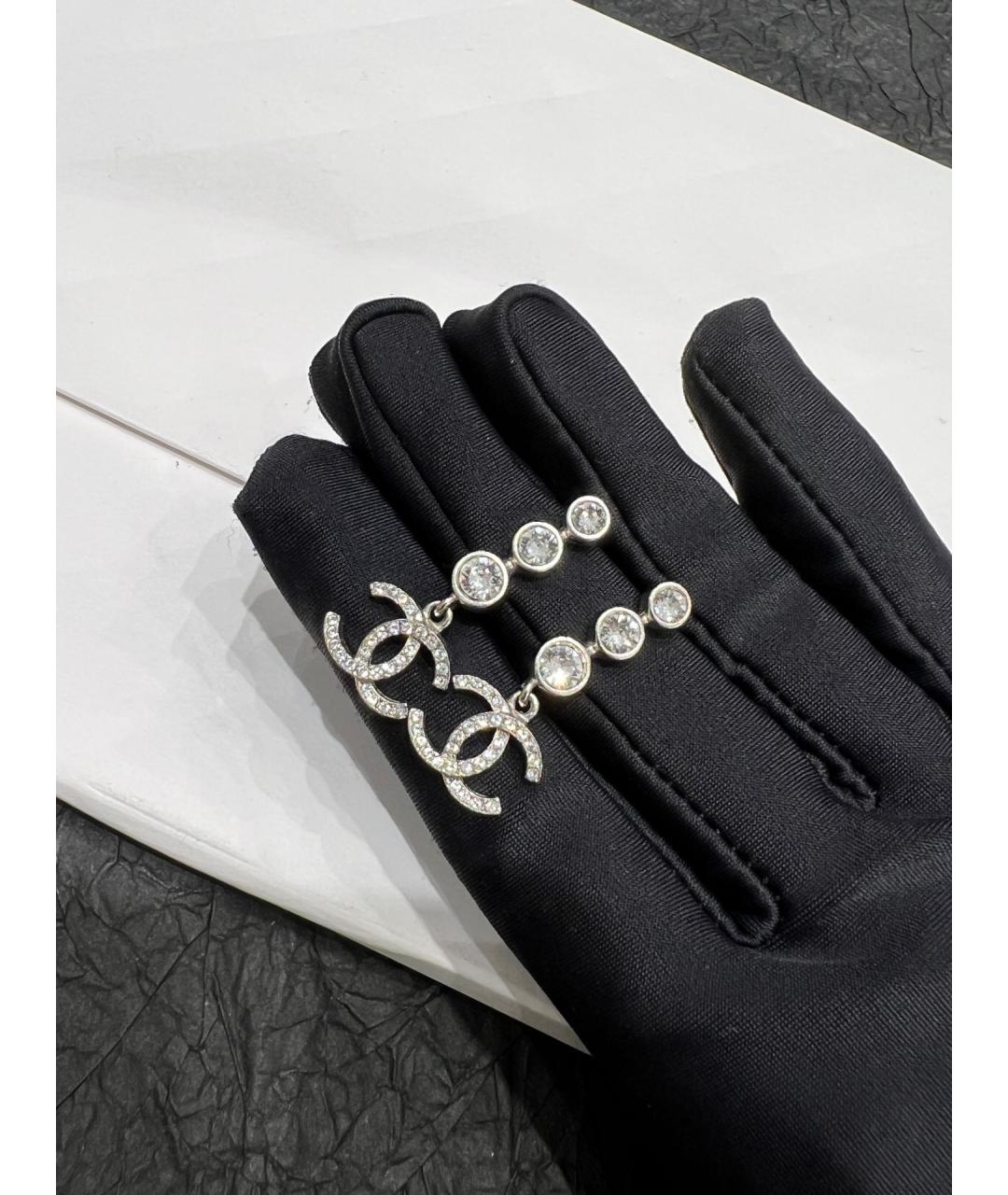 CHANEL Серебряные металлические серьги, фото 3