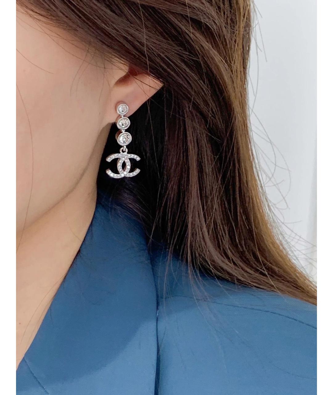 CHANEL Серебряные металлические серьги, фото 5