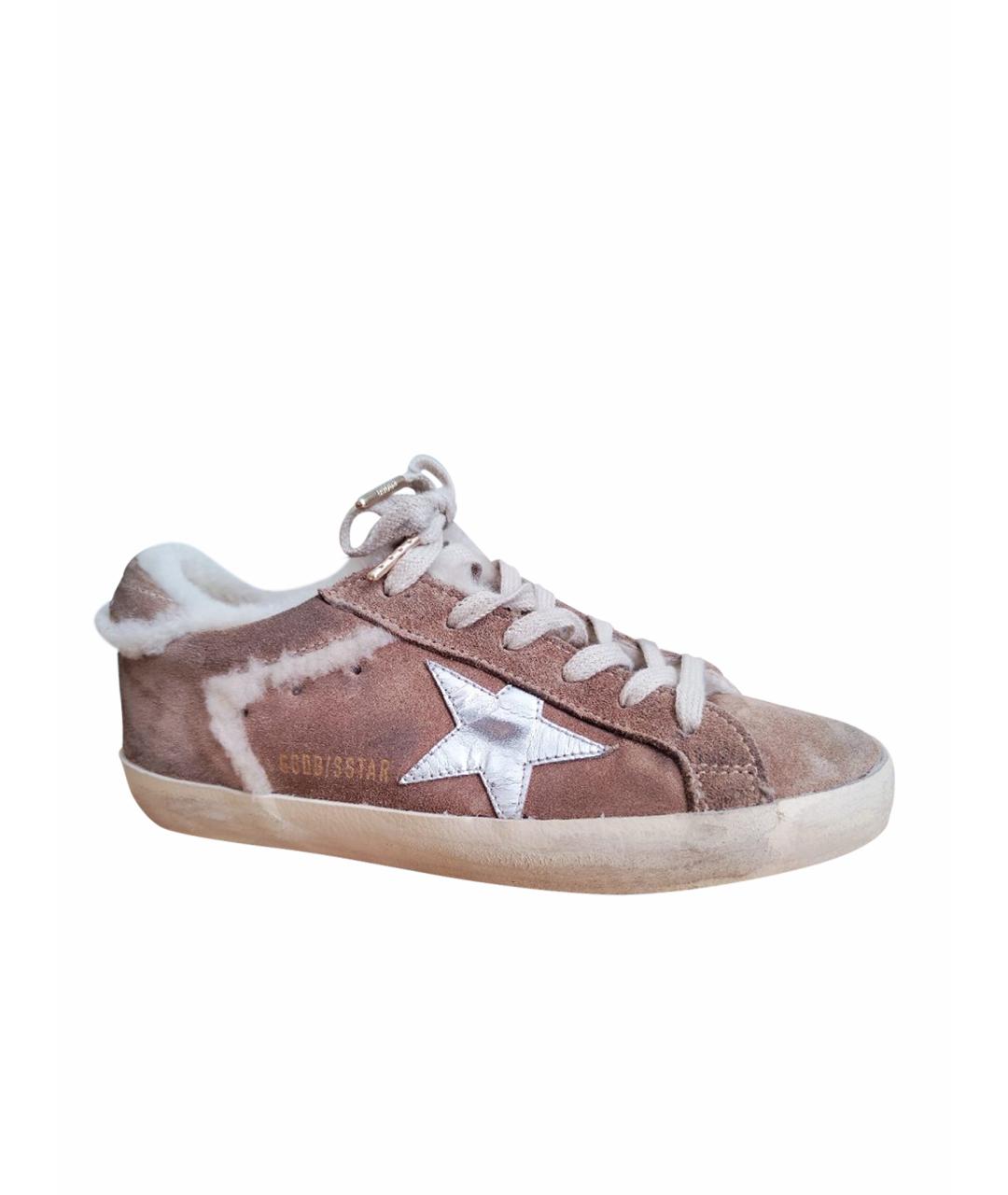 GOLDEN GOOSE DELUXE BRAND Бежевые замшевые кеды, фото 1
