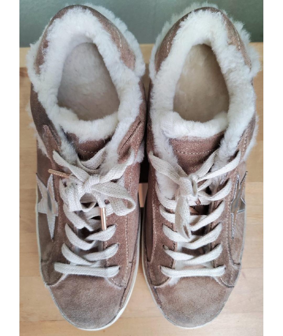 GOLDEN GOOSE DELUXE BRAND Бежевые замшевые кеды, фото 2