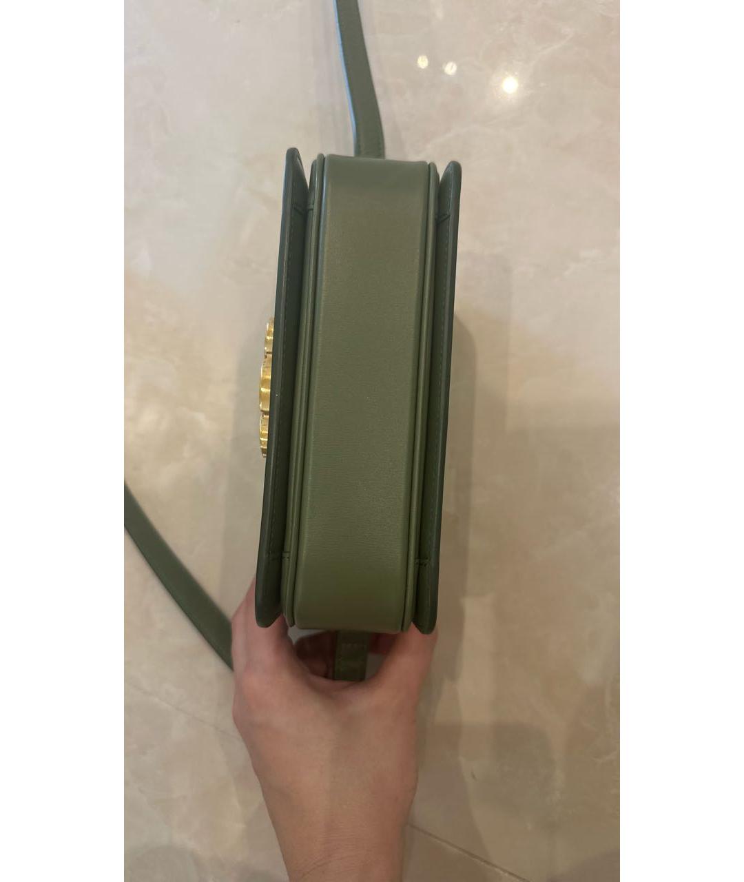 CELINE Зеленая кожаная сумка через плечо, фото 2