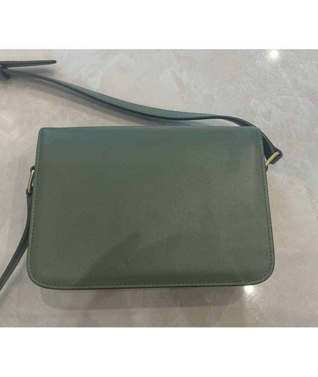 CELINE Зеленая кожаная сумка через плечо, фото 5