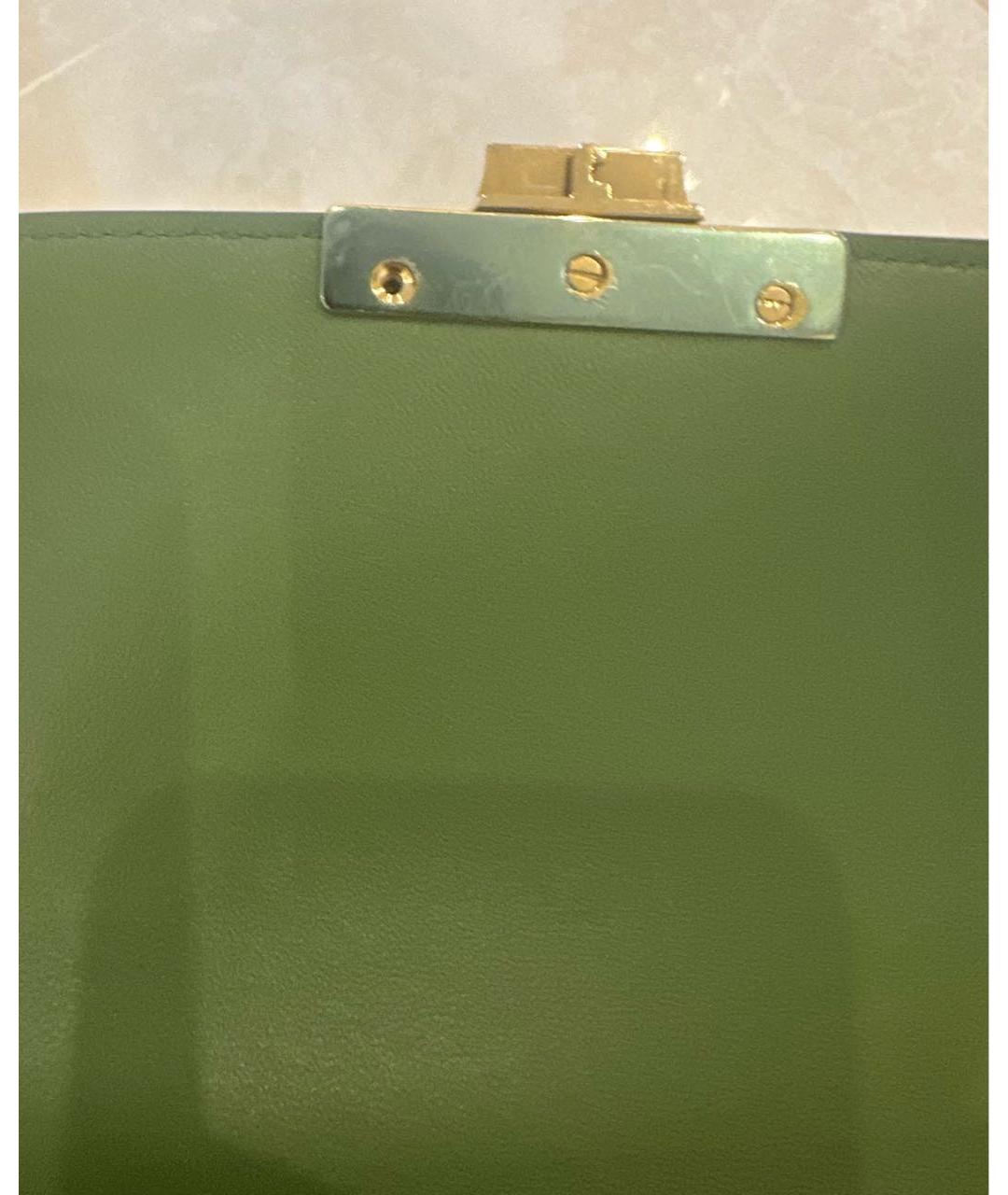 CELINE Зеленая кожаная сумка через плечо, фото 4