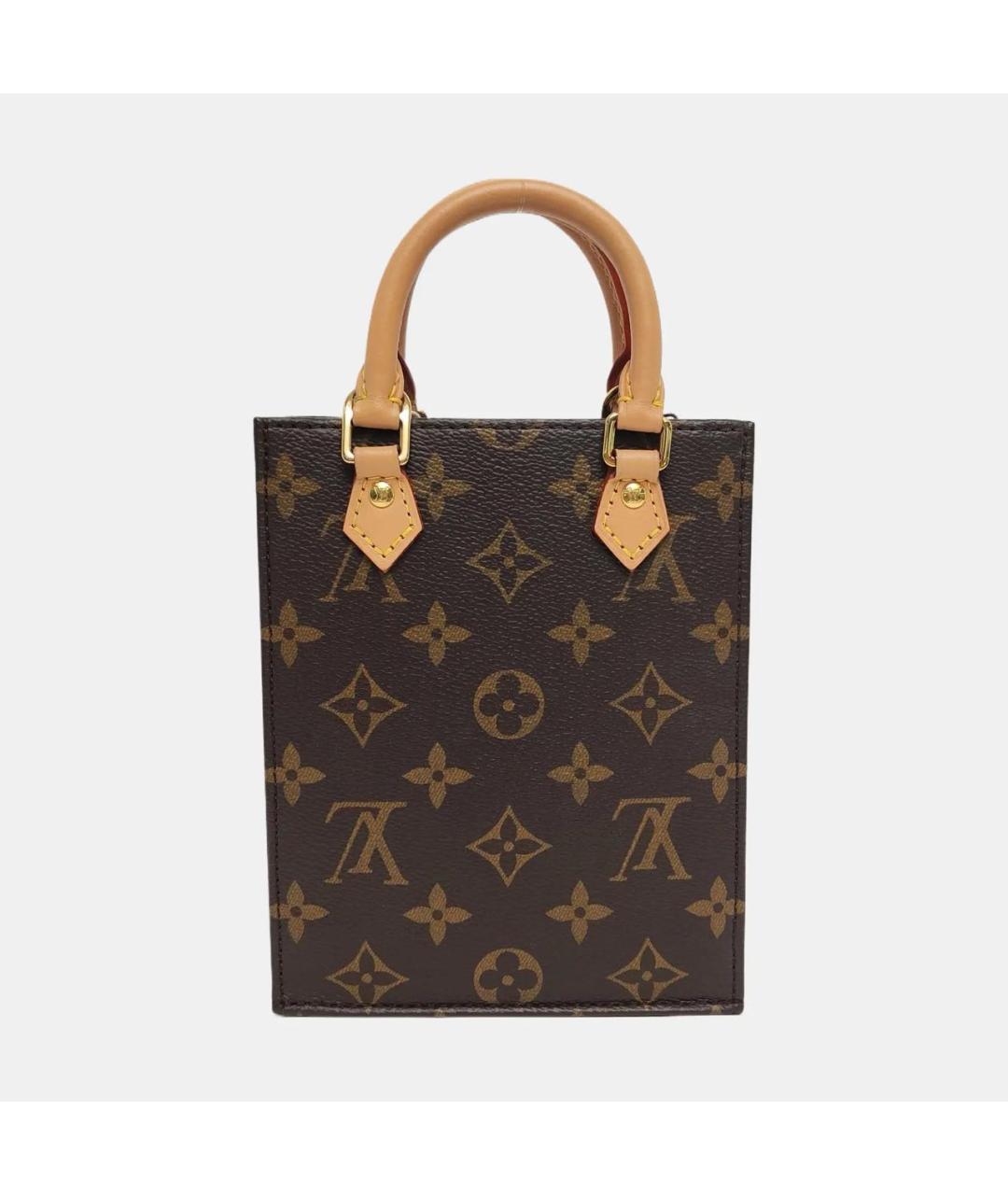 LOUIS VUITTON Коричневая кожаная сумка через плечо, фото 4