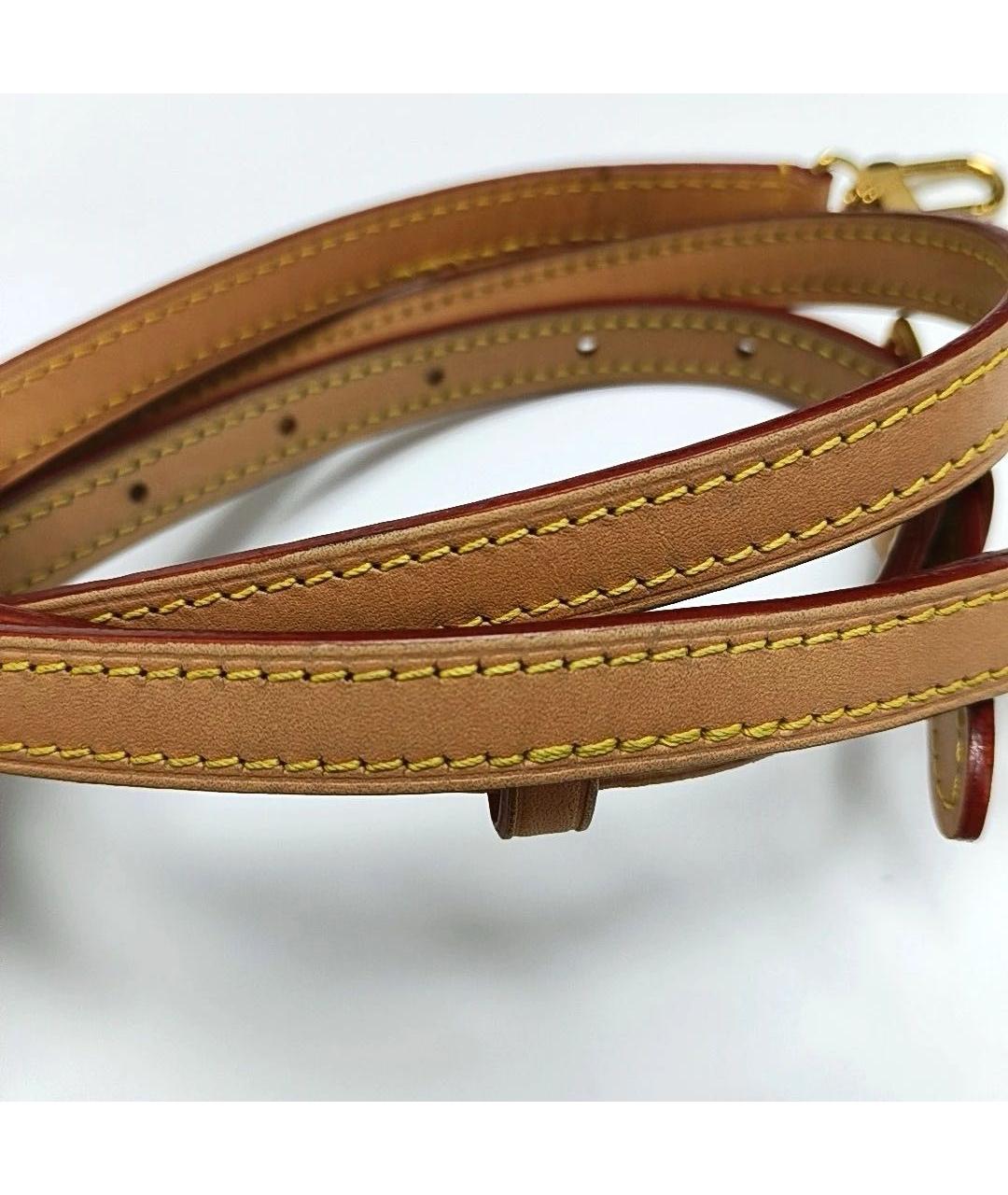 LOUIS VUITTON Коричневая кожаная сумка через плечо, фото 7