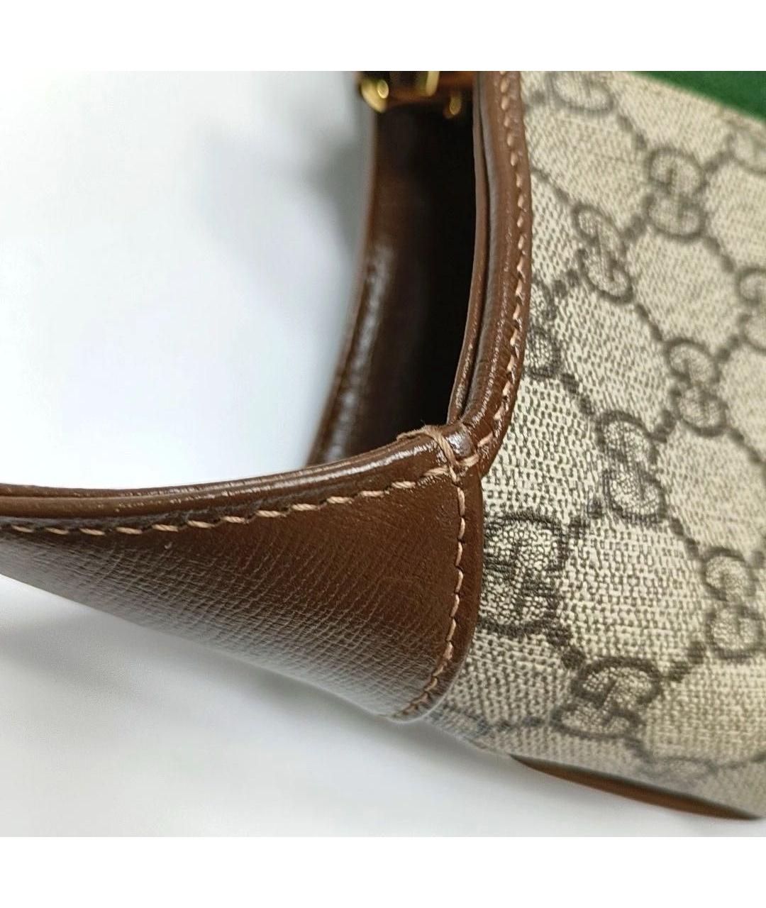GUCCI Коричневая кожаная сумка с короткими ручками, фото 8