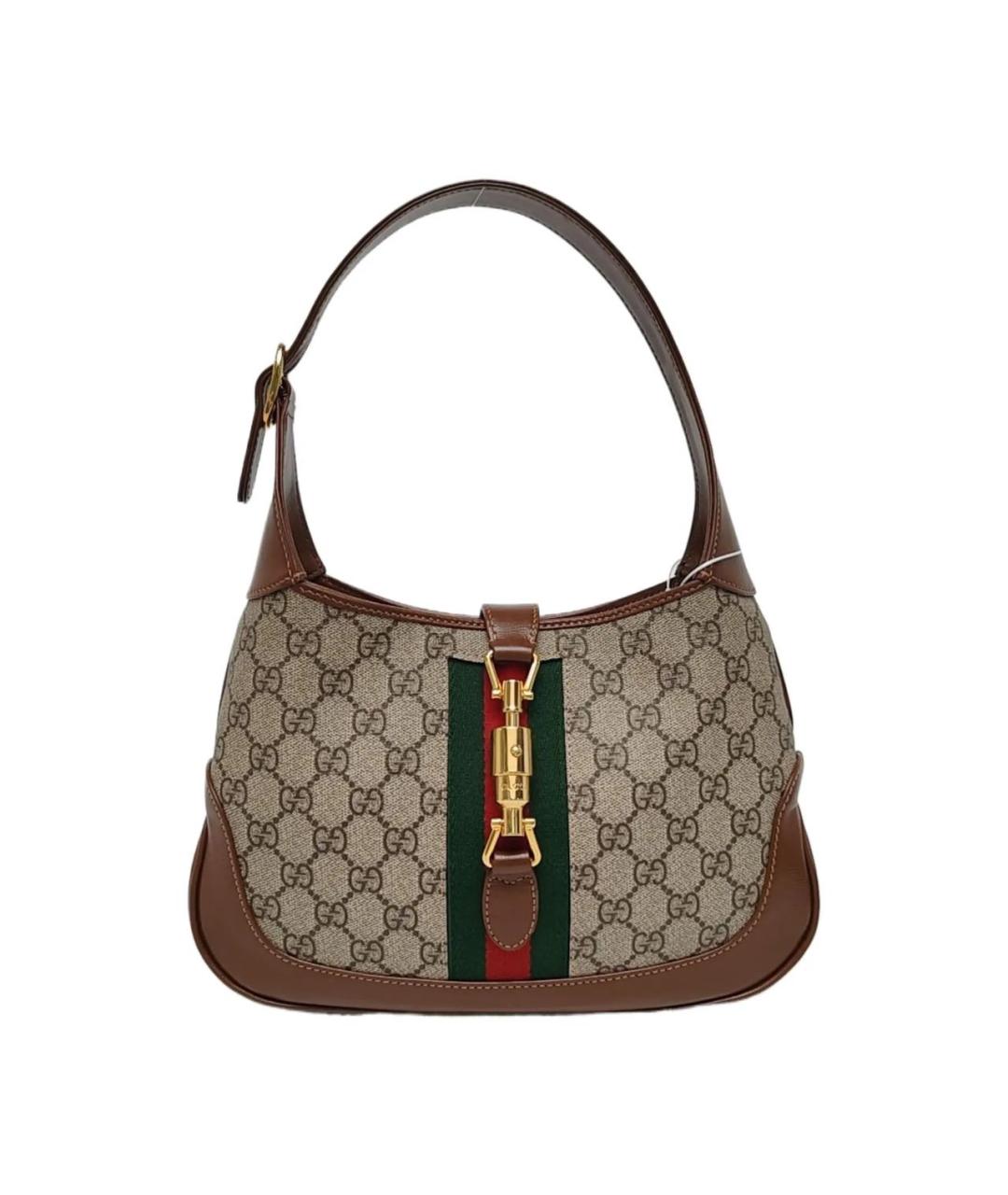 GUCCI Коричневая кожаная сумка с короткими ручками, фото 1