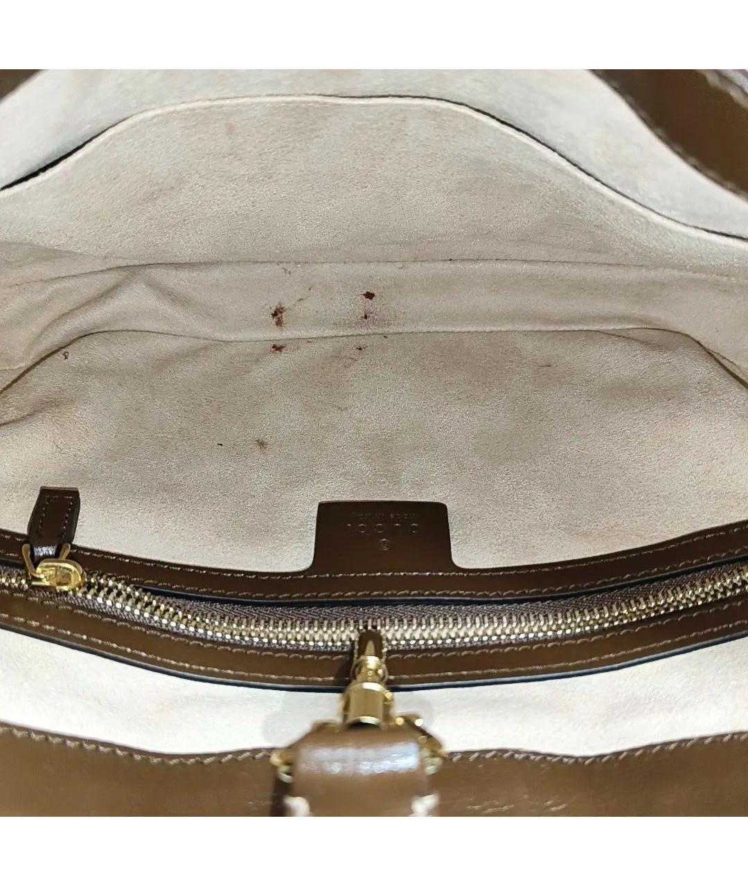 GUCCI Коричневая кожаная сумка с короткими ручками, фото 4