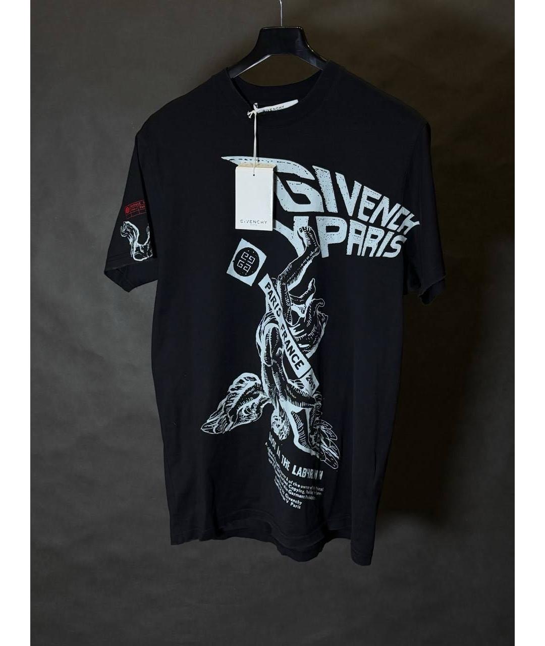 GIVENCHY Черная хлопковая футболка, фото 2