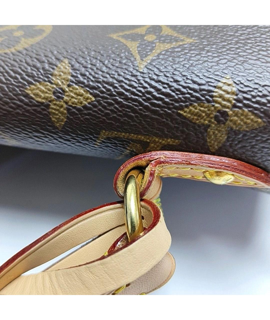 LOUIS VUITTON Коричневая кожаная сумка через плечо, фото 8