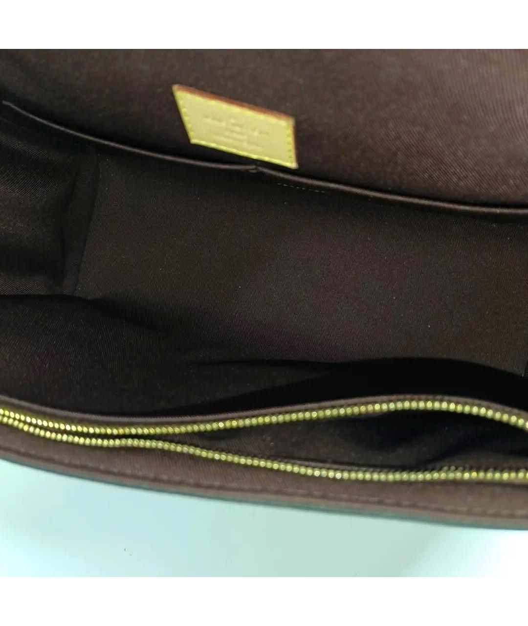 LOUIS VUITTON Коричневая кожаная сумка через плечо, фото 4