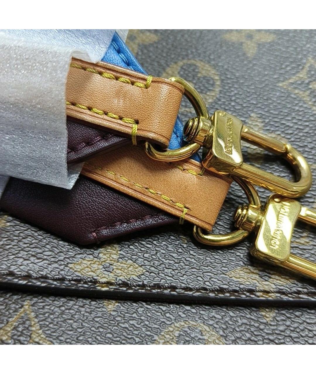 LOUIS VUITTON Коричневая кожаная сумка через плечо, фото 7