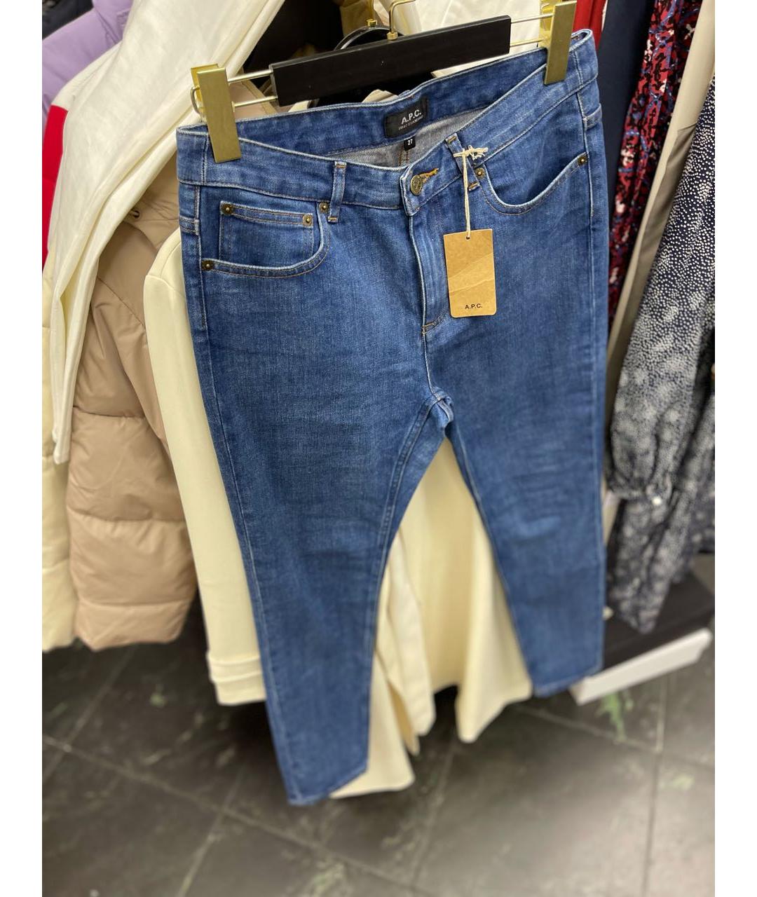 A.P.C. Синие хлопковые джинсы слим, фото 5
