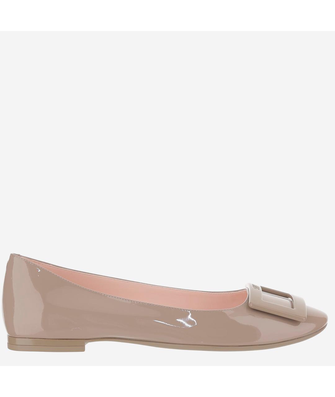 ROGER VIVIER Бежевые кожаные балетки, фото 5