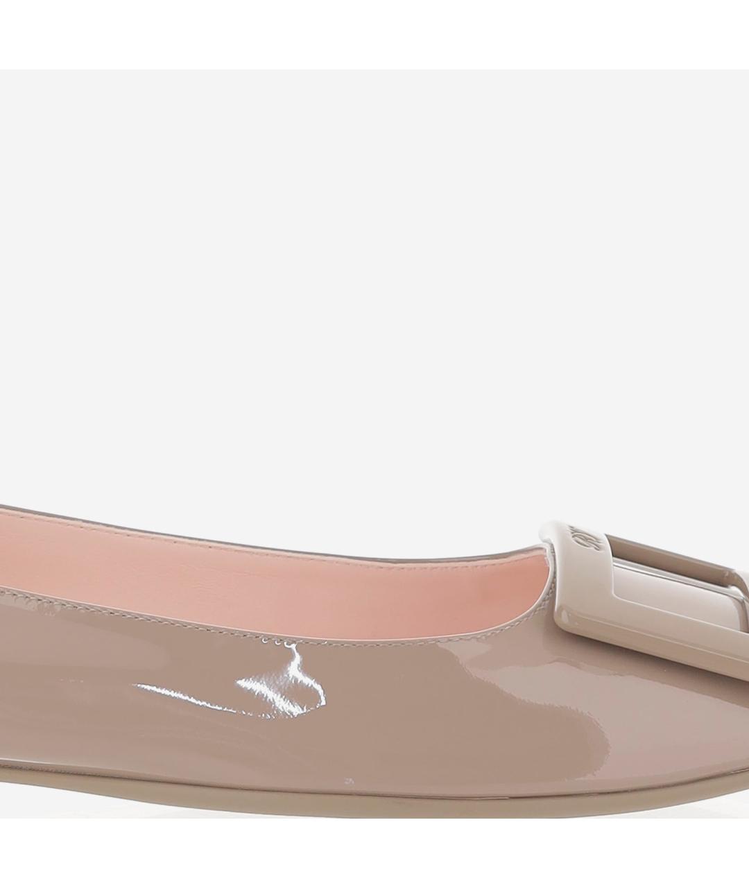 ROGER VIVIER Бежевые кожаные балетки, фото 4