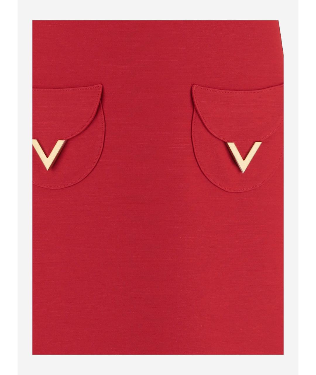 VALENTINO Красное шерстяное повседневное платье, фото 3