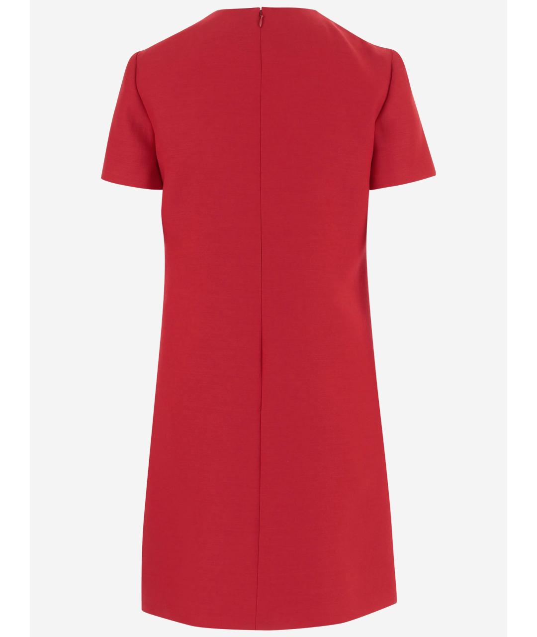 VALENTINO Красное шерстяное повседневное платье, фото 2