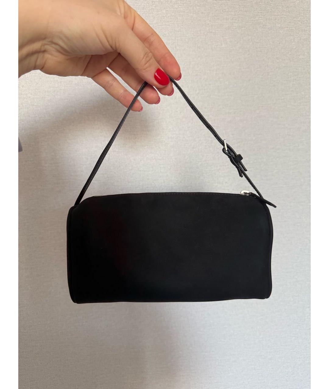 THE ROW Черная замшевая сумка с короткими ручками, фото 4