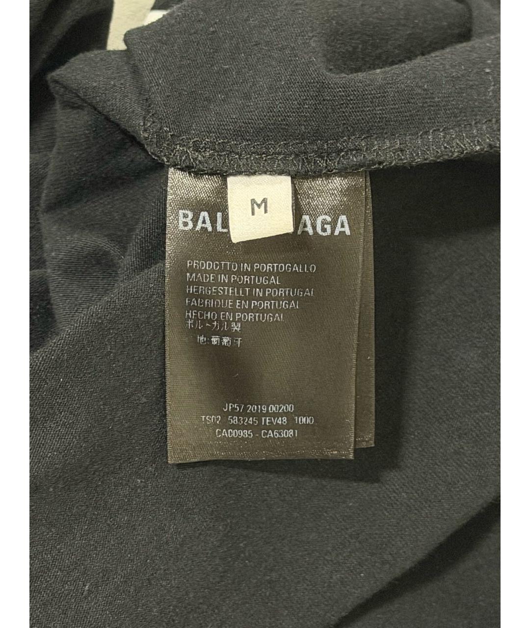 BALENCIAGA Черная хлопковая футболка, фото 5