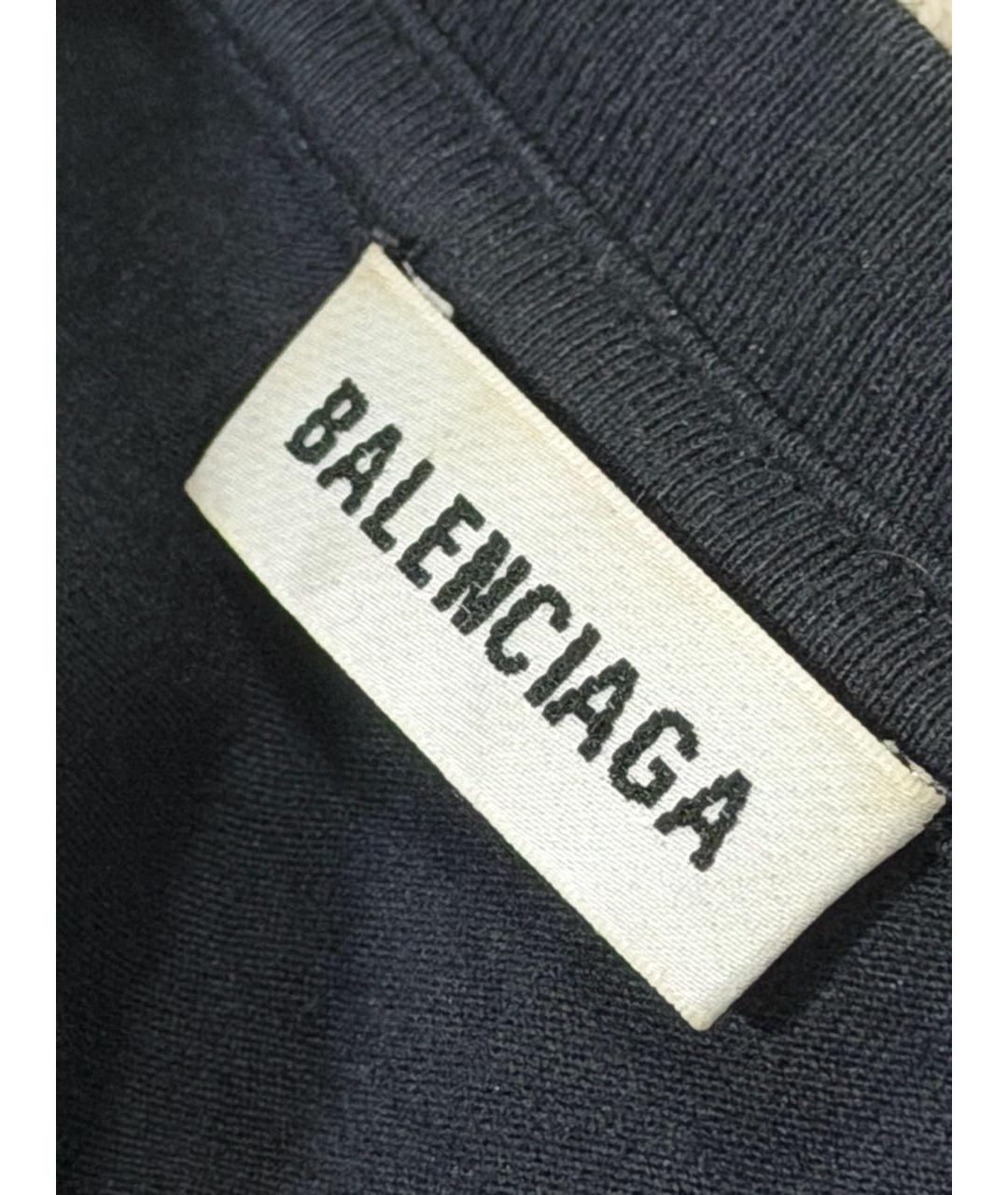 BALENCIAGA Черная хлопковая футболка, фото 4
