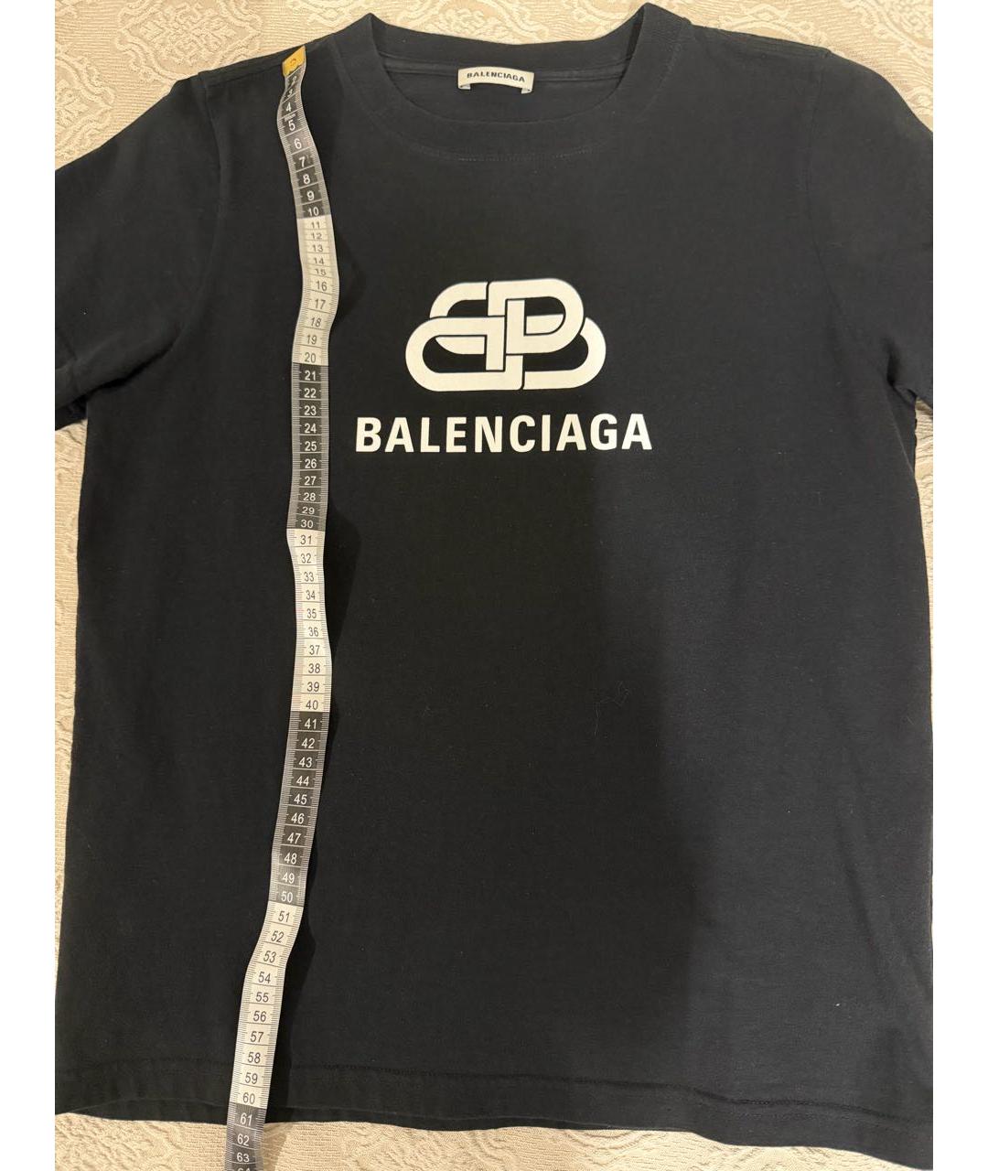 BALENCIAGA Черная хлопковая футболка, фото 6