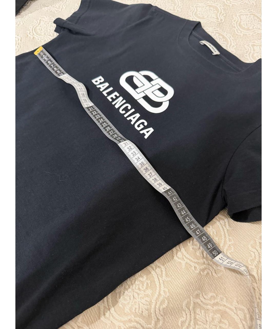 BALENCIAGA Черная хлопковая футболка, фото 7