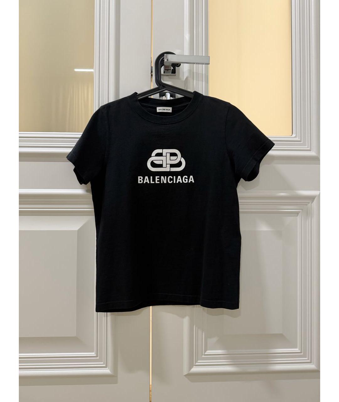 BALENCIAGA Черная хлопковая футболка, фото 8