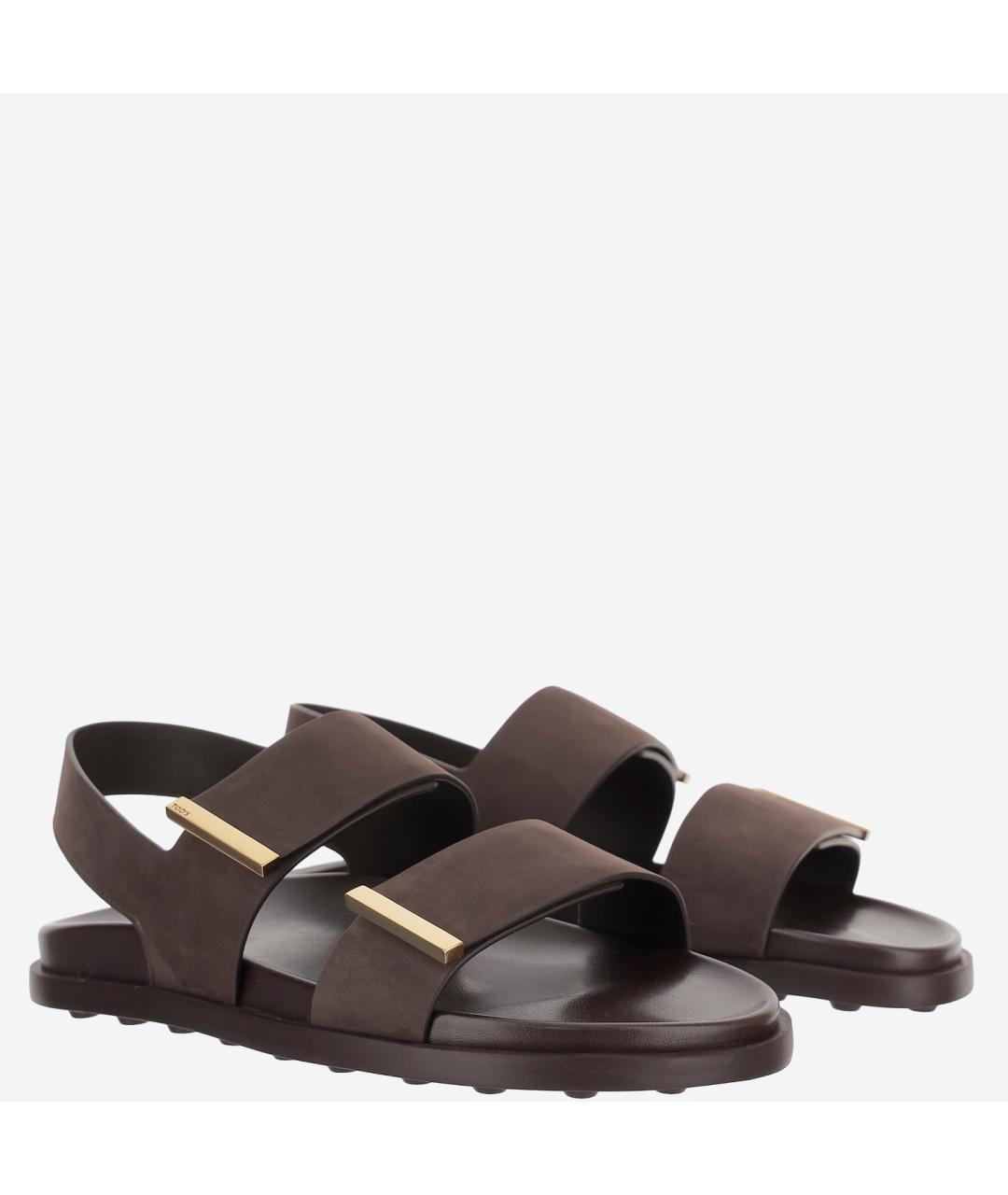 TOD'S Коричневые кожаные сандалии, фото 3