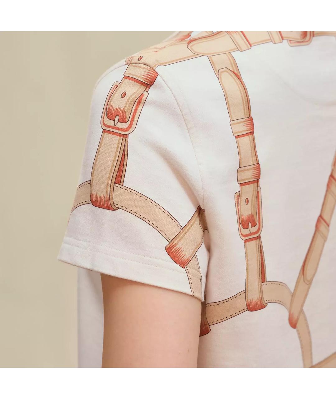 HERMES Белая хлопковая футболка, фото 4