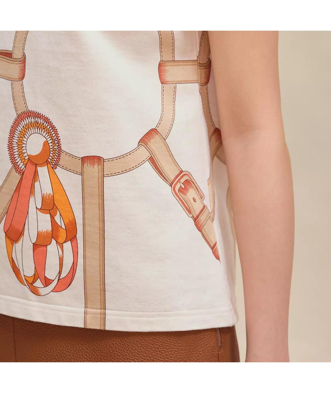 HERMES Белая хлопковая футболка, фото 5